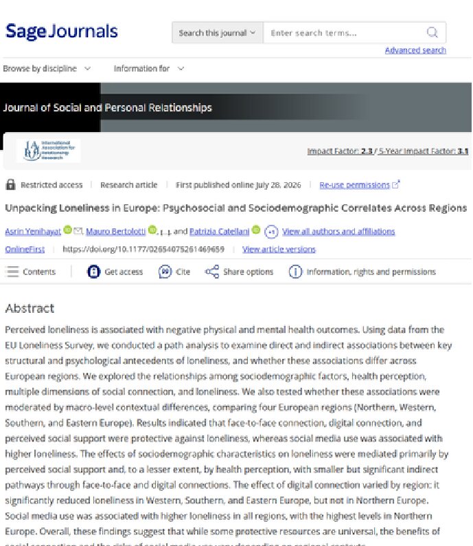 Read more about the article New paper: what protects against loneliness differs by region